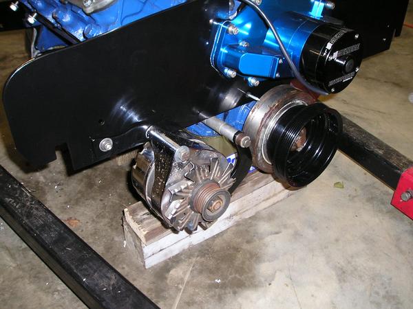 Alternator setup with engine plate and Serpentine belt