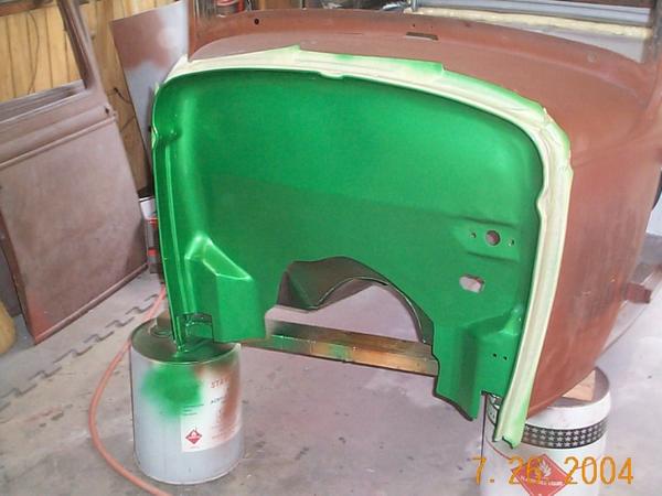 Firewall primed, finish sanded, and painted