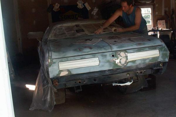 J W Drummond prepping Pro Street Duster