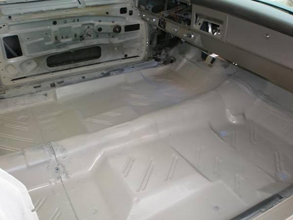 65 Dodge Interior floor prepped and painted