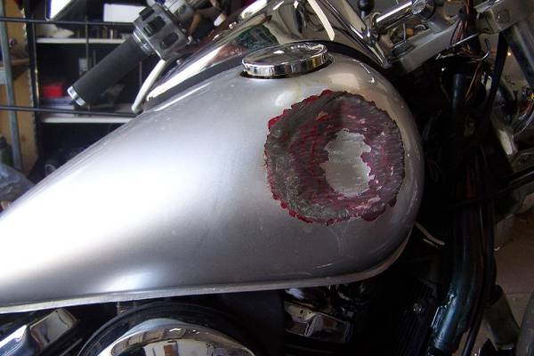 Gas tank after accident