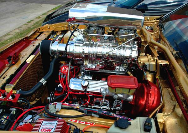 Supercharged Buick - Side View of Installed Engine
