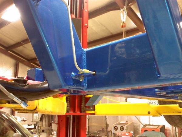 brake line thru frame