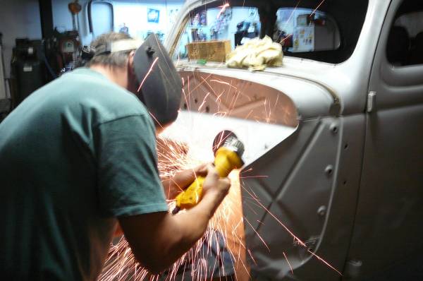 Cutting the fire wall.