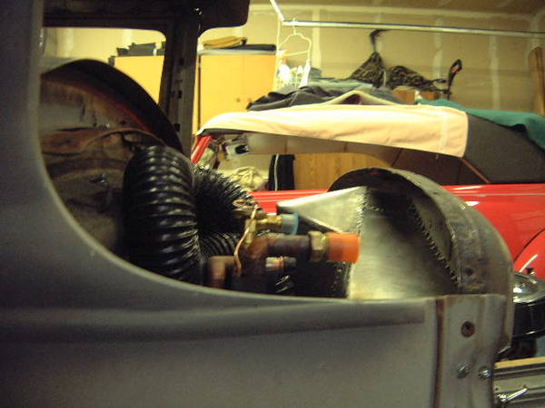 checking air hose clearances to cowl top