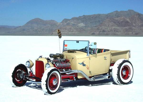 My Olds Powered '31 Roadster Pickup at Bonneville